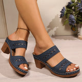 Breakj Summer New Large-Size Women's Sandals Retro Slope And Slippers Large-Size Hollow Slope And Cool Slippers