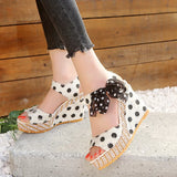 Breakj Hee Women's Sandals Fruit Pattern High Heel Sandals Women 2025 Spring And Summer New Word Fish Mouth Bow Women's