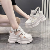 Breakj Buckle Platform Sports Sandals Women's Hollow Out Roman Sandals 2023 Summer New Web Celebrity Platform