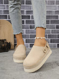 Breakj Autumn New Large-Size Slippers Women Fashion Beef Velvet Thick Bottom Magic Sticker Head