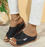 Breakj New Slope And Slippers Fashion Fish Mouth Cool Slippers Wearing Light Beach Women's Cool