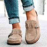 Size Slippers Women's 2023 Summer New British Belt Buckle Baotou Semi-Slippers Direct Sales Single