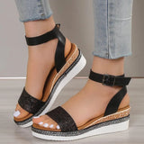 Strap Wedge Sandals for Women Summer 2023 High Heel Open Toe Buckle Gladiator Shoes Woman Non Slip Platform Sandals