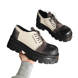 Breakj Patent Leather British Wind Black And White Patchwork Color Small Leather Shoes Men 2024 New Men's Shoes Small Thick Platform