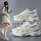Sports Shoes 2023 Summer New Patchwork Color Breathable Running Women's Shoes Soft Sole Student Platform Old Dad