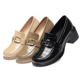 Leather Designer Shoes for Women 2023 Trend Pumps Luxury Platform Loafers Elegant Medium Heel Women's Shoes Large