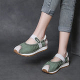 Breakj Layer Of Cowhilla Retro Color Mary Treasure Shoes Women 2025 Spring And Summer New Word With Flat Bottoms With Shallow Single