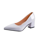 New Style Pointed Sexy Thick Heel Shoes Solid Color Fashion Versatile Shoes Wedding Banquet Celebrity Style Talon