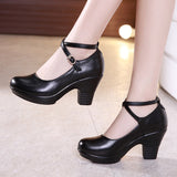 High 2023 Heels for Ladies Shoes Dancing Platform Pumps Leather Mary Janes Sandal Summer Footwear Fashion Women