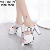 Summer Women Shoes Sexy Ladies High Heels Woman Square Heels Sandals Summer Ladies Shoes Women Sandals Thick Heel