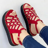 Size Sandals For Women In Summer, New Thick-Soled Muffins, Fish Mouth, Metal Rivets, Round Head, Fashionable Women's
