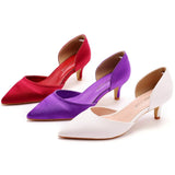 Breakj Cm Fine Tip Pointed Sandals Low Heel Low-Size Single-Shoe Women's Two-Siped Hollow Women's Shoes Wedding