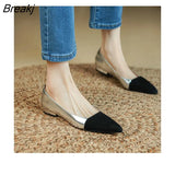 Fashion Casual New Women's Flat Shoes Simple Shallow Mouth Pointed Toe Color Matching Temperament Single