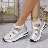 Breakj Loose Pastry Bottom One-Word Buckle With Slope And Sandals Women 2025 Spring New Bag Head Magic Stickers