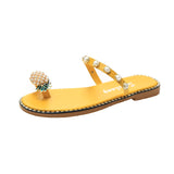 Breakj Large-Size Sandals Women 2023 Summer New Korean Version Of Fashion Wearing Flat-Bottomed Cold