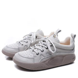 Breakj Layer Of Cowhers Casual Lace Handmade Women's Shoes Early Spring New Leather Flat-Solt Sports Wind Soft Sole Single Shoe