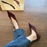 Breakj Pointed Shallow Single-Shoe Temperament Retro Early Spring Flat Bottom Casual Low Heel Thin Wedding Shoes Witch