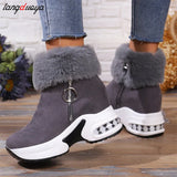 Women Warm Sneakers Platform Snow Boots Ankle Boots Female Causal Shoes Ankle Boots for Women Ladies Boots sneakers