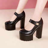 Model Training Special High-Heeled Women Large-Size Thick-Heeled High-Heel Velcro Cheongsam Catwalk Show Single-Shoe