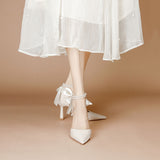 Breakj Jane High-Heeled Women Hollow Sharp Tip Sheel 2025 New Summer Strap Fashion High-End Nude