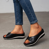 Slippers 2021 Summer Platform Wedge Sandals Women Outdoor Casual Beach Shoes Women Closed Toe Flat Slippers Plus Size