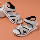 Breakj New Sandals Women's Large-Size Thick-Bottomed Flat-Bottomed Magic Stick Daily Leisure Beach