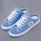 2023 Spring Summer Women Canvas Shoes Flat Sneakers Women Casual Shoes Low Upper Lace Up White Shoes Zapatos Para