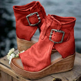 Sandals Casual Wedge Heels Sandals With Platform Chaussure Femme Retro Summer Shoes For Women High Heels Sandalias