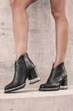 Leather Women Ankle Boots Women's Shoes Low Heel Cool British Embroidered Design Soft Short Boots Party Women