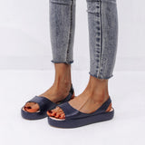 Breakj Sandals Women's New 2025 Summer Size Flat Bottom Low Heel Fish Mouth Fashion Thick-Soled Women's