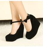 Breakj Version Of Large-Size Shoes Heel With A Shallow Mouth With Round Head Red Wedding Shoes High Heel Single Shoes Waterproof Women's