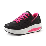 Sneakers 2021 Breathable Waterproof Wedges Platform Vulcanize Shoes Woman Pu Leather Casual Shoes Tenis