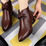 Women Short Boots Autumn New Ethnic Style Pointed Chunky Heel Ankle Boots Casual Comfortable Warm Plush Women Winter