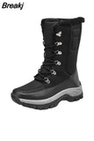 Women Winter Boots Waterproof Winter Mid-Calf Snow Boots Women Platform Shoes with Thick Fur Botas Mujer Combat Boots