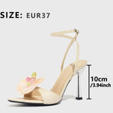 Breakj Single Three-Dimensional Phantom Butterfly Mirror Snake Pattern Blue Lady High Heel