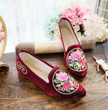 Breakj Shoes Single Shoes Bright Silk Cloth Dance Shoes Cheongsam Shoes Ancient Style Mother Shoes Embroidered Cloth Shoes Women's