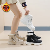 Breakj 2024 Winter Pure Color Women's Shoes With Velvet Cotton Shoes Warm High Top Platform Recreational Snow Boots Women's
