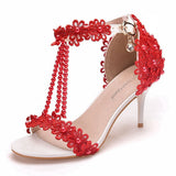 Breakj Cm Light Mouth With Sandals Fine Heel Sandals White Lace Wedding Shoes Famous Wind High Heel
