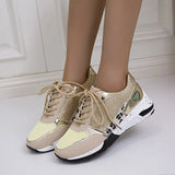Sneakers Platform Casual Shoes Women Vulcanize Shoes Leopard Ladies Running Shoes Sport Silver Lace-Up Female