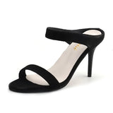 Women slippers Elegant Mules high heels Slippers Slip-On Sandals flip flops Open toe Slides Party Super high heel shoes
