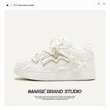 Breakj Shoes Small Homemade Destruction Aesthetic [M] Thick Soles Increase Small White Shoes Men's Shoes Men's Shoes Men's Shoes Men's