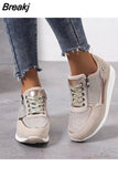 Women 2023 Autumn Fashion Plus Size Shoes Women Lace Up Rhinestone Platform Shoes Women Casual Sport Shoes Zapatos