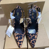 Breakj New Niche Fashion Shoes Leopard Print Sharp High-Heeled Muller