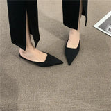 Half Slippers Female Summer New Style 2023 Thin Heel Pointed Lazy People Wear Low Heel Set Foot Muller Shoes Cool Drag