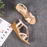 Breakj New Flat-Soled Sandals Female Xia Ping And Beaded Bohemian Sandals Toe Sweet Student Beach