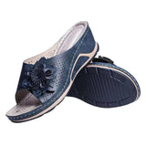 Breakj Summer New Slope With Flower Fish Mouth Large-Size Slippers Car Sewing Hollow Women's Leisure Cold