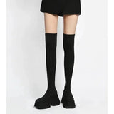 Breakj Size 2025 New Coarse And Knitted Elastic Boots Women High And Two Elastic Wool Cotton Boots 42