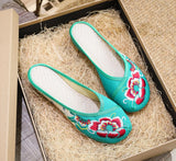 Breakj Summer Color Embroidery Leisure Walk Embroidered Cloth Shoes Women's Cloth