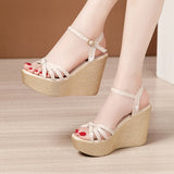 High Heel Slope 11Cm Sandals Summer 2023 New Muffin Thick Bottom Waterproof Platform Open Toe Full Size