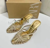 Breakj Home 2025 New Women's Shoes French Retro Pointed In The Fashion Soft Leather Niche Design Feel Cat And Sandals